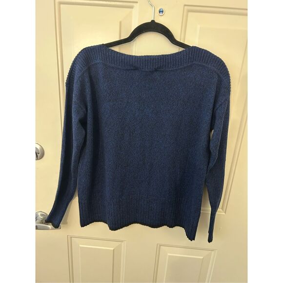 Elliott Lauren NWT Blue Marled Cotton Cashmere Blend Sweater, Sz Small, MP $145 - Picture 6 of 9